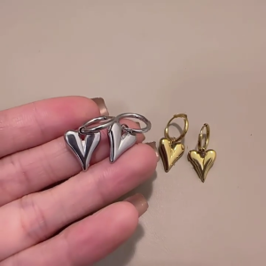 Chống phai Bông tai thả hình trái tim tình yêu bông tai dạng vòng nhỏ phong cách mặt dây chuyền tai trang trí tai thanh lịch cho các bên