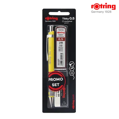 rOtring Tikky PROMO Set - Mechanical Pencil with Lead Refill and Eraser for Writing Sketch Drafting Drawing Pen Architecture Engineering College School Office