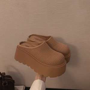 Free Shipping Thick-Soled Closed-Toe Slip-On Sandals For Women Summer Outdoor Wear 2026 New Style Height-Increasing Platform Sandals Easy-To-Wear Slip-On Sandals