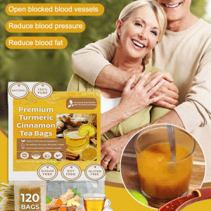 Turmeric Cinnamon Herbal Tea Collection Ginger Cinnamon Mixed Tea Bag Clean Blood Vessels Open Blocked Bloodvessels Reduce Blood Fat Herbal Tea