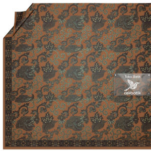 kain batik - Kualitas Ekspor Motif Batik Unik Daun Singkong Mega Mendung Elegan (Orange Peach)