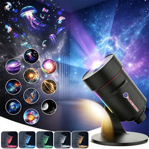 Galaxy Projector 10 in 1 Realistic Planetarium 4K HD Focus Adjustable Star Light White Noise Music Speaker RGB Night Light Auto Off Timer Kids Bedroom Decor