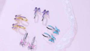 925 Sterling Silver Inlaid Zircon Butterfly Earrings Insect Element Original Design Womens Fashion Party Jewelry Gift Ear Loops