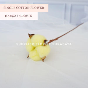 SFS - ECER COTTON FLOWER DENGAN TANGKAI SINGLE STALK COTTON FLOWER SATU TANGKAI BUNGA PALSU BUNGA KAPAS PALSU ARTIFICIAL FLOWER BUKET BUNGA KAPAS DRIED FLOWER EVERLASTING FLOWER DIY SCRAPBOOK FLORIST