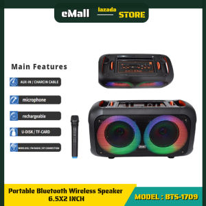NDR-Q68 Professional Battery System Portable 6.5X2 inches Bluetooth Speaker with wireless mic