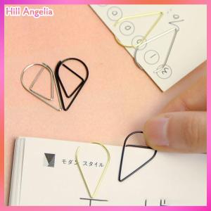 [Hill Angelia] 50 Pieces Metal Drop Shape Paper Clips Kawaii Cute Bookmark Clip Stationery