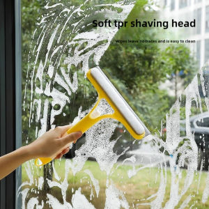 3-in-1 Glass Scraper Window Scraper Bathroom Wall Mirror Cleaning Wiper Hand-held Spray Window Wiper with Nozzle Home Cleaning Tool