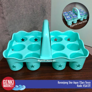 Keranjang Minuman untuk isi 12 gelas Aqua  - Keranjang tenteng Aqua isi 12