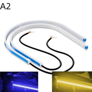 [Faster YG] 2Pcs 30cm Car DRL Flexible Waterproof Headlight LED Strip Universal Auto Headlights Turn Signal Yellow Brake Flow Lights