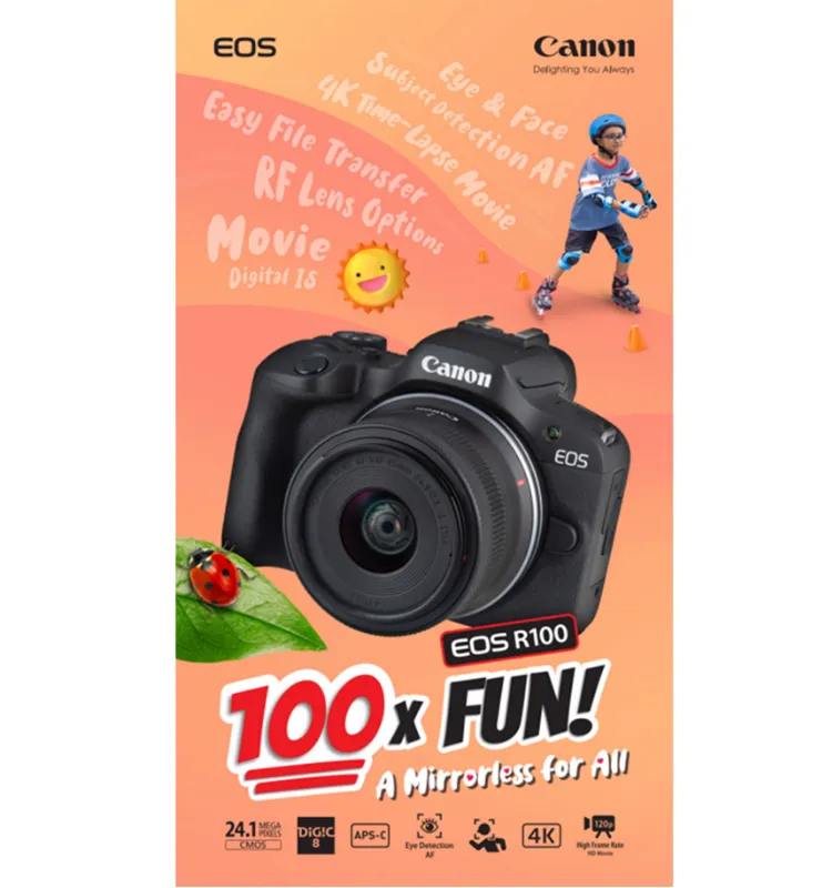 Canon Camera EOS R100 18-45mm STM Megapixel Vlogging