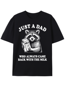 Funny Raccoon Graphic Dad T-Shirt - Comfortable Humorous Cotton Fathers Day Gift For Men Relaxed Fit Casual Wear