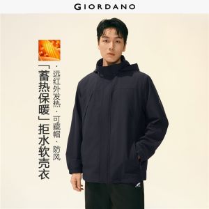 Giordano Men G-MOTION print far-infrared hooded windbreaker Free Shipping 01076674