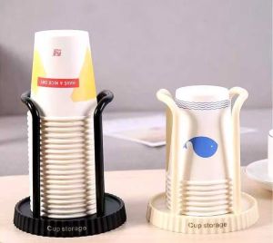JS SHOP Cups Dispenser Rack Shelf ABS Disposable Cup Storage Space Saving Home Organization Disposable Cup Holder