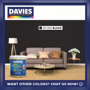 DAVIES SUN & RAIN Premium Elastomeric Waterproofing Paint Odourless with 100% Acrylic Finish - Ready Mix Single Piece