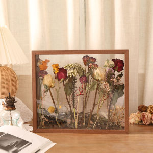 Valentines Day Gifts 3D Photo Frame Shadow Box Depth 4cm Flower Frame Box Glass Dry Flower Shadowbox Suitable for Dried Flowers Collection Display Shadow Box DIY Picture Frame