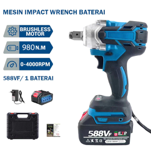 JLD Impact Wrench 1090V / 588V Impact Baterai Brushless 950N.M Electric Impact Wrench Spanner Sets