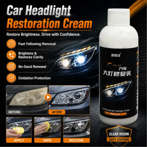 🚗✨Headlight Restoration Cream Headlight Lens Cleaner Yellowing Haze Care Plastic Restorer Oxidation Polish Car Headlamp Taillight Cleaning Compound Auto Care Tool
