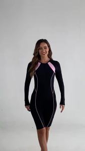 Woman Swimsuit Surfing Clothes Sport Style Long Sleeve Jumpsuit Diving Suit Womens Swimwear Female Swimming Bodysuit