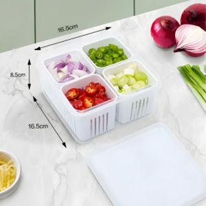 Kontainer Kulkas Tempat Penyimpanan Kotak dengan sekat dan tutup yang tersegel Cegah kebocoran