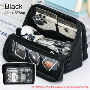 9 Layers Large Capacity Pencil Case Flip Cover Pen Storage Box Student Stationery Organizer School Office Supplies