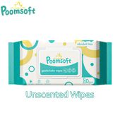 POOMSOFT Baby Wipes Wet 80 Pcs/Pack Alcohol-Free Unscented Baby Wipes Wet Tissue Wipes Baby