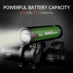 2026 RAVEMEN CR1000 Bike Head Light Rechargeable 4000mAH Remote Bicycle Front Lamp Anti-Glare  T-Shaped With AUB01 Upside-down Mount