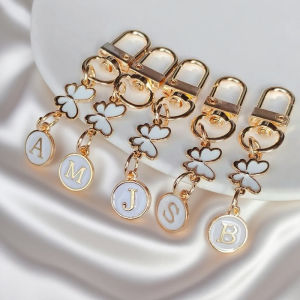 Follow Get New[Beautiful SS] Metal Butterfly Letter Keychain Fashion A-z Letter Keyring Charms Car Key Holders Bag Pendant Accessories Jewelry Gift