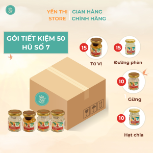 (Tặng muỗng gỗ đơn 450k)Yến Thị -Gói tiết kiệm 50 hũ- Gói tiết kiệm 9 mix 4 vị-yến sào Nha Trang 30% yến hũ 70ml
