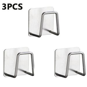 3pcs Stainless Steel Sponge Holders for Kitchen Sink Strong Adhesive Small Sponge Holder Premium Rustproof & Waterproof