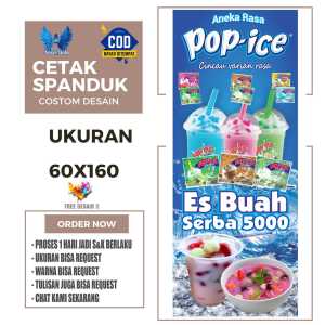 Cetak Spanduk Banner ANEKA POP ICE & ES BUAH Costom Desain