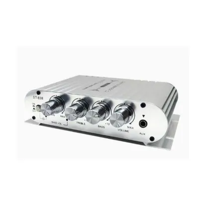 เพาเวอร์แอมป์ แอมป์จิ๋ว 12V-18V 2.1CH แยกซับอิสระ มีให้เลือก 2รุ่น MP-838 มีบลูทูธ / ST- 838 มีช่องต่อซับเบสแยก ตัวเครื่องสีบรอนส์ เพาเวอร์จิ๋ว เพาเวอร์แอมป์ 2 ชาแนล เครื่องขยายเสียง เครื่องแอมป์ขยายเสียง แอมป์ขยาย ต่อกับลำโพงซับวูฟเฟอร์ได้