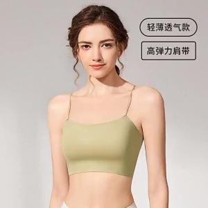 Simple Natural Beauty Back Wrapped Chest Thin Wireless Tube Top Underwear Fixed Cup Gathered without Trace Bra ☺1130