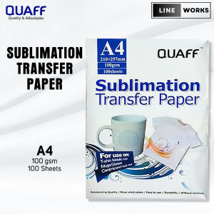 Linework - QUAFF Sublimation Paper 100gsm - Quick Dry Sublimation Paper A4 Size (100 sheets/pack)