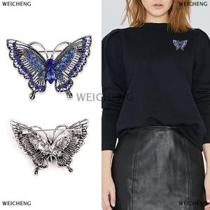 [COD] WEICHENG Vintage Rhinestone Hollowed Out Butterfly Brooches for Women Coat Garments Jewelry Party Ornaments