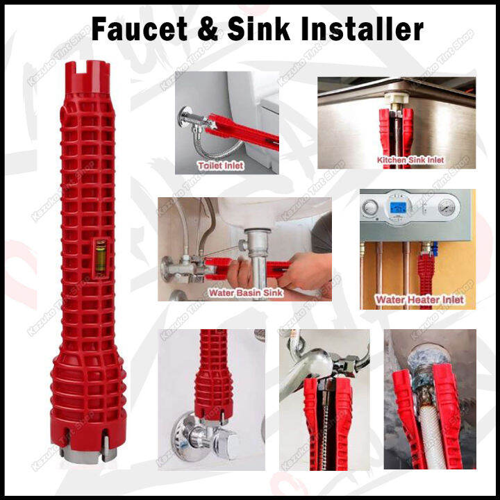 Faucet and Sink Installer Multifunctional Wrench Spanner Pipe DIY Tap ...