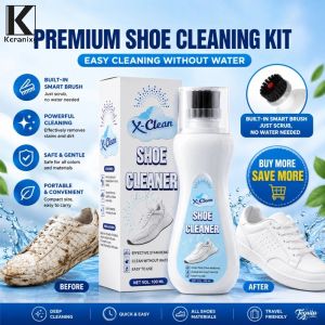 Keranixy Shoe Cleaner Whitener with Smart Brush Clean Crevice Shine Fast Quick Easy Removes Stains