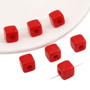 ลูกปัดสี่เหลี่ยมทำมืออะคริลิคขนาด25ชิ้น/ถุง10มม. สำหรับสร้อยคอสร้อยข้อมือต่างหูอุปกรณ์ทำสายคล้องแว่นตาลูกปัดแบบทำมือ