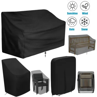 （HC)210D Oxford Garden Chair Cover Waterproof Furniture Protector Dustproof Bench/Stacking/Folding Chair Cover Patio Seat Rain Cover
