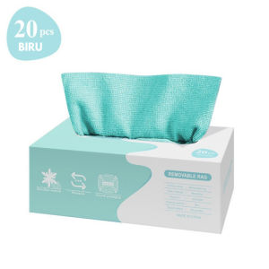 Lap Microfiber Multifungsi Cloth 20x20cm Isi 20 Lembar untuk Pembersihan Dapur & Mobil - Warna Hijau/Biru/Pink