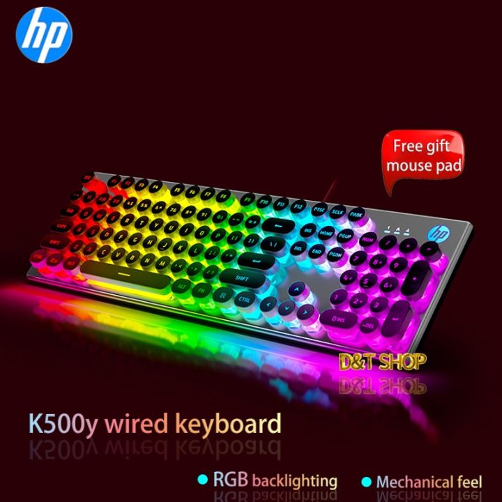 HP K500Y Wired Gaming Keyboard RGB with LED Backlight Mechanical feel