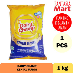 DAIRY CHAMP SUSU KRIMER KENTAL MANIS POUCH 1 KILOGRAM FUN CORNER DENGAN PAKING AMAN