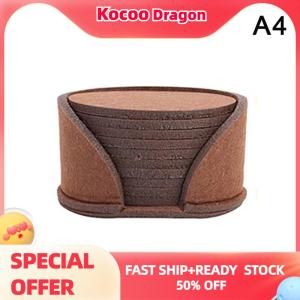 Kocoo 10 Pieces set Round Felt Coasters Dining Table Protector Heat-resistant Coasters Coffee Tea Hot Drink Cup Placemats