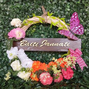 FLASH SALE WREATH BUNGA MAWAR FLOWER  HIASAN GANTUNG PINTU AESTHETIC DEKORASI RUANG TAMU