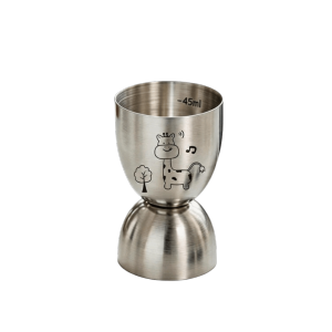 RGFV STORE 30/60ML Cốc đong bằng thép không gỉ Chính xác với Scale Máy rung hai đầu Dụng Cụ Nhà Bếp Họa tiết hoạt hình Máy trộn rượu Dụng Cụ Pha Chế Rượu