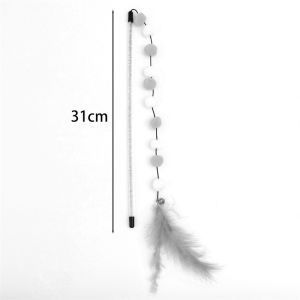 Feather Interactive Cat Toys Cute Multicolour Plush Ball Cats Colorful Furball String Teaser Toy Stick Household Pets Supplies