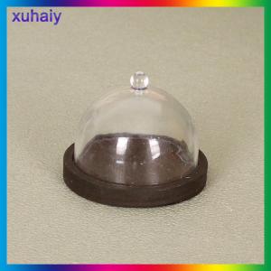 xuhaiy 1:12 Dollhouse Miniature Transparent High Tray Dessert Plate W Cover Cake Fruit Tray Kitchen Decor Toy Doll House Accessories