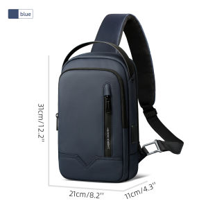 HK Waterproof Shoulder Bag for Men Lightweight Crossbody Bag Oxford Casual Satchel with USB Port Commute Business Chest Bag Male