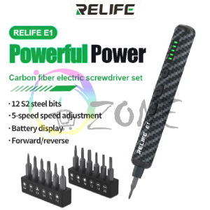 OBENG SET ELEKTRIK - POWERFUL CARBON FIBER ELECTRIC SCREWDRIVER SET RELIFE E1