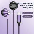 【Type-C Earphone】BlueWow Noise Canceling In-Ear Wired Headphones Stereo Earbuds Sports Earphones Wired Headset For Smartphones. 