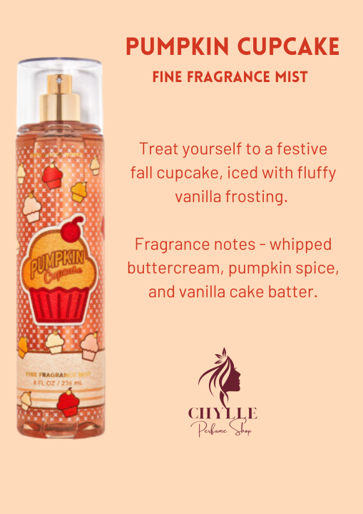 Pumpkin Cupcake Fragrance Mist by Bath Body Works in Various Sizes